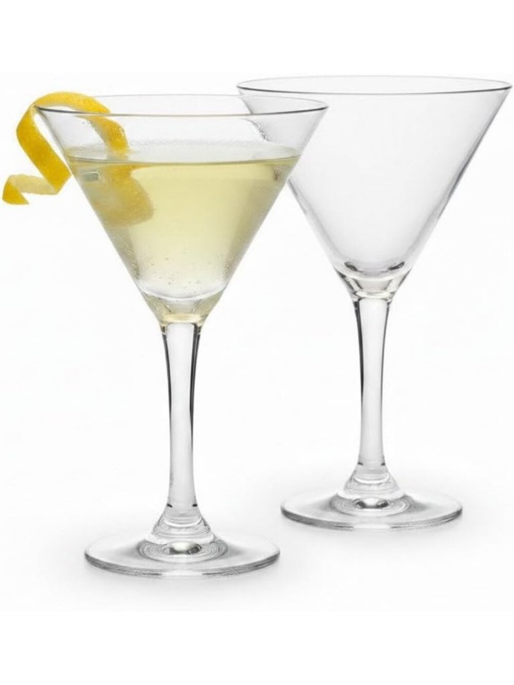 Elegant Fire-Tempered Crystal Martini Glasses - 2-Piece Gift Set for